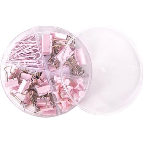 72 pcs/set Multi-function Binder Clip Set Light Pink Photo Craft DIY Decoration Prop Notes Letter Paper Clip Office School