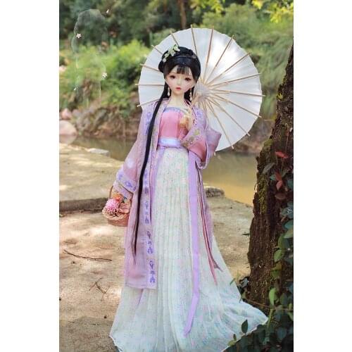 1/4 1/3 Scale BJD Clothes Accessories Chinese Ancient Costume Hanfu Fairy Dress For BJD/SD MSD SD13 EID Big Girl Doll B0314