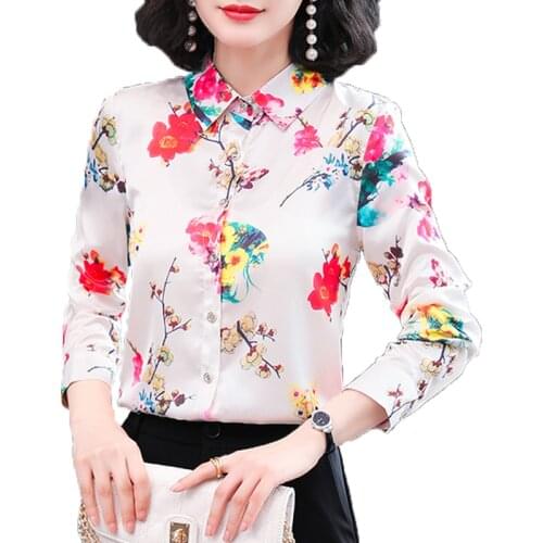 Free Shipping Woman Feminina WomenS Vintage Blouse Fashion Clothes 2020 Spring Autumn Long Sleeve Printed Shirts Female D0003
