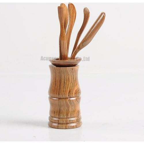 6pcs Wood Tea Tools,Tea Caddy/Strainer/Clamp/Spoon/Tea Stick/Needle,Puer/pu'erh/Oolong/black/White/Green Tea ceremony gentleman