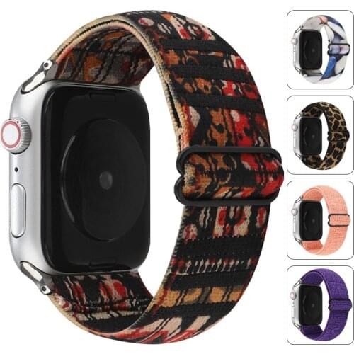 New Elastic Band Adjustable Nylon Loop Band For Apple watch band 38mm 42mm Series 6 SE 54321 For iWatch Strap Sport braid 44mm