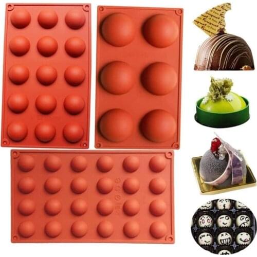 Hemisphere Shape Silicone 6/15/24 Holes Food Grade Baking Accessories Chocolate Candy Mold Bakeware Kitchen Gadgets