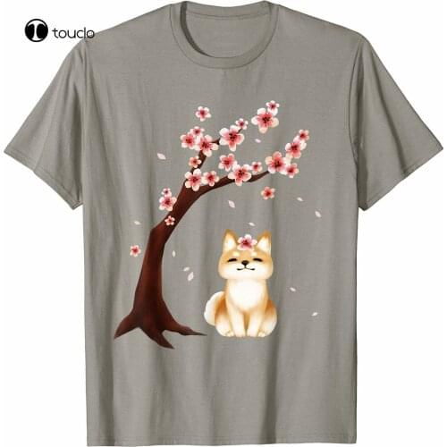 Shiba Inu Dog Japanese Cherry Blossom Sakura Flower T-Shirt Vintage Men Gift Tee Tee Shirt
