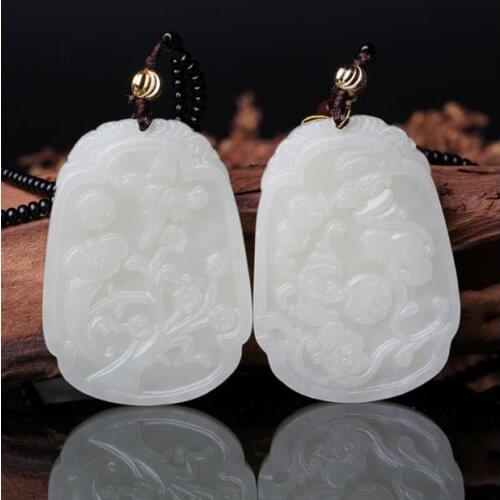 Hetian Yu-hui on the eyebrows of jade fall in front of jade pendant pendant men and women with identification certificate