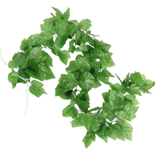 Artificial Ivy Vine Garland Plants Fake Grape Leaves 2.3M Length Silk Green Hanging Ivy Leaf Plants Vines Garden Home Decor