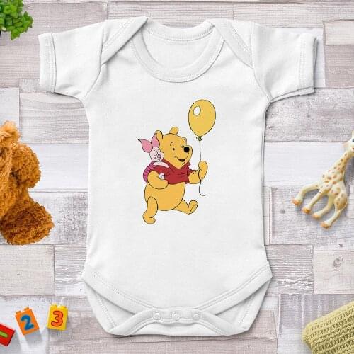 0-24M Baby Clothes Winnie Pooh And His Friends Piglet Printed Cartoon Newborn Jumpsuits Bodysuits For Girls Boys Bebe Onesie
