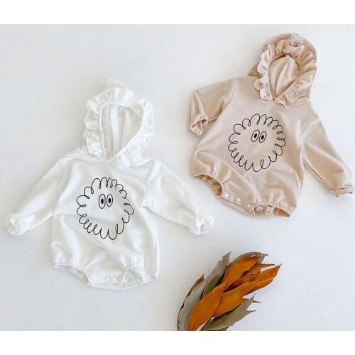 Hooded Toddler Baby Boy Girl Long Sleeves Romper Printed Infant Baby Jumpsuit Cute Spring Autumn Newborn Baby Clothes