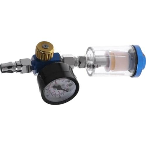 Spray Paint Gun Air Regulator Gauge & In-line Air Oil Water Separator Filter Kit G03 Whosale&DropShip
