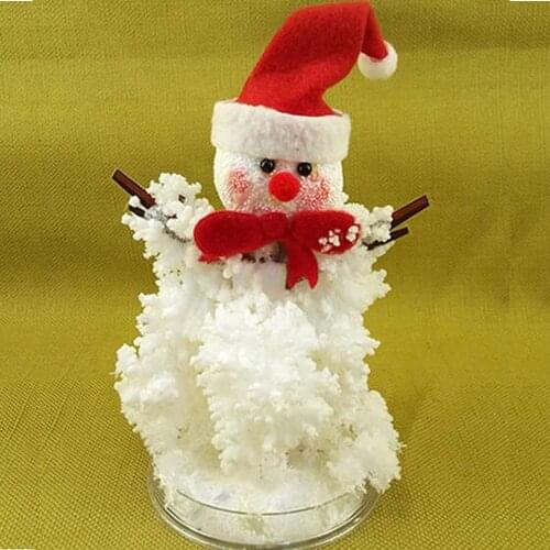 2019 220mm Hot DIY White Magic Growing Paper Snowman Crystal Tree Magical Snow Man Christmas Trees Funny Kids Toys For Children