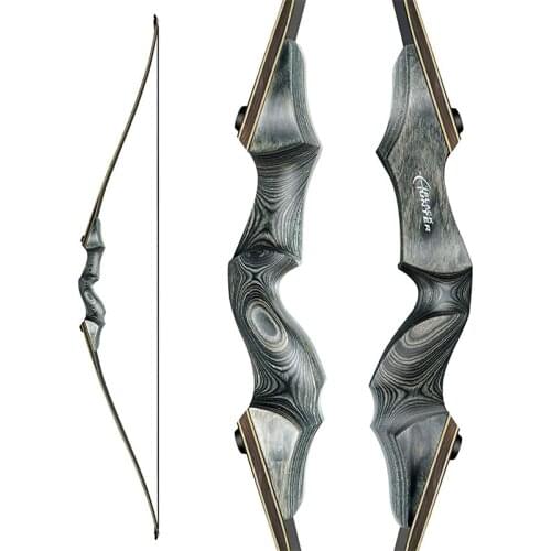 Black Hunter 20-60lbs Lingfeng Archery Bow Traditional Hunting Split Longbow Archery Outdoor Shooting Equipment Takedown Bow