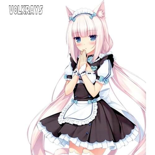 Volkrays Cute Girl Car Stickers Japanese Anime Car Styling Waterproof Decals Decoration Accessories Stickers PVC,13cm*9cm