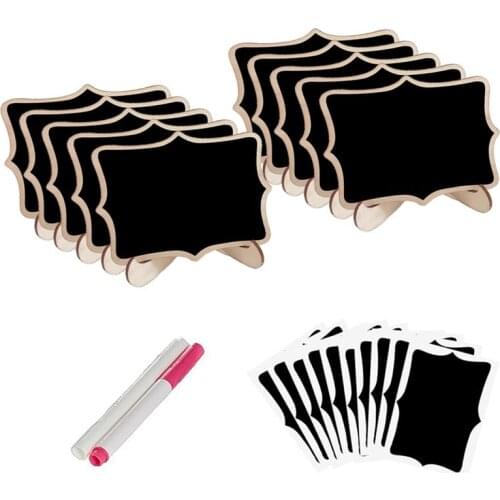 22pcs Mini Lace shape Chalkboards with Support Message Board Signs Table Place Signs for Home Birthday Wedding Party