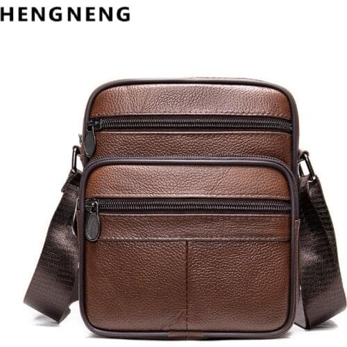 High Quality Men Messenger Bag Cow Leather Vintage Crossbody Bag Business Briefcase Handbag Man Casual Shoulder Bags Cross Body
