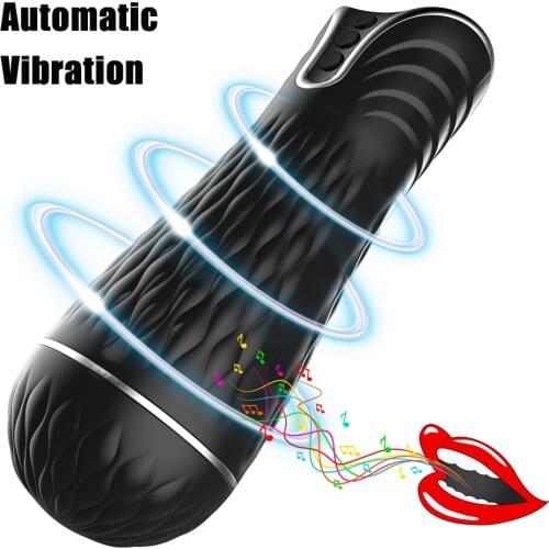 Male Masturbator Vibrator Voice Interaction Automatic Sucking Masturbation Cup Sex Toys for Men Real Vagina Massage 24 Speeds