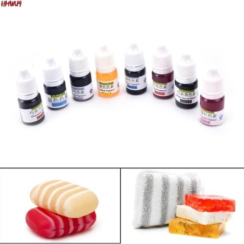 NEW 8 Kleuren Handgemaakte Zeep DYE Pigmenten Kleurstof Toolkit Materialen Handgemaakte Zeep Basis Kleur Vloeibare Pigment 5ml