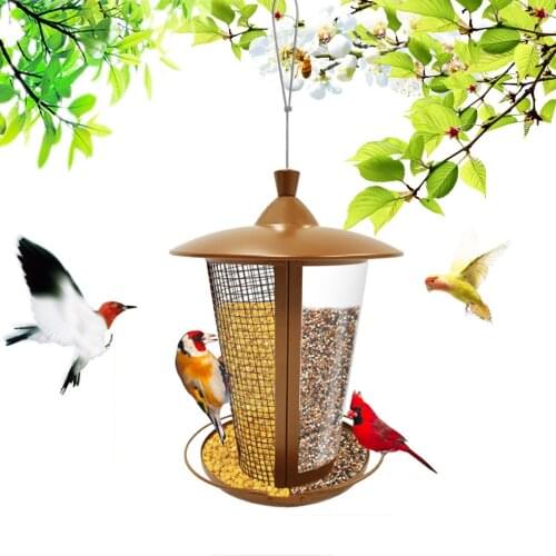 2021 New Metal European Style Garden Wild Bird Feeder Outdoor Hummingbird Feeders Food Container