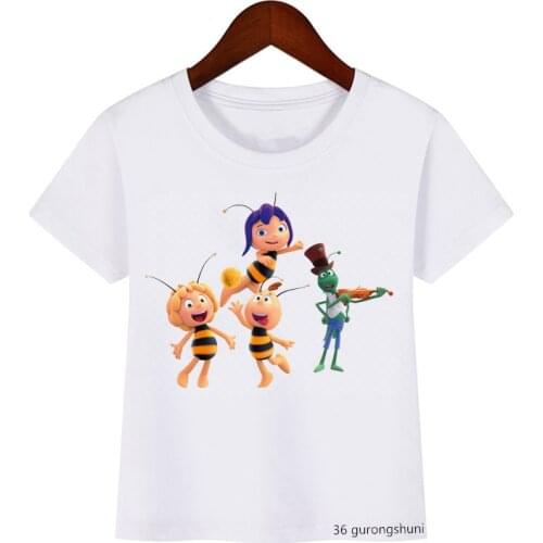 New arrival 2021 funny kids clothes Little bee print t-shirt for girls summer boys t-shirt harajuku shirt camisetas t shirt tops