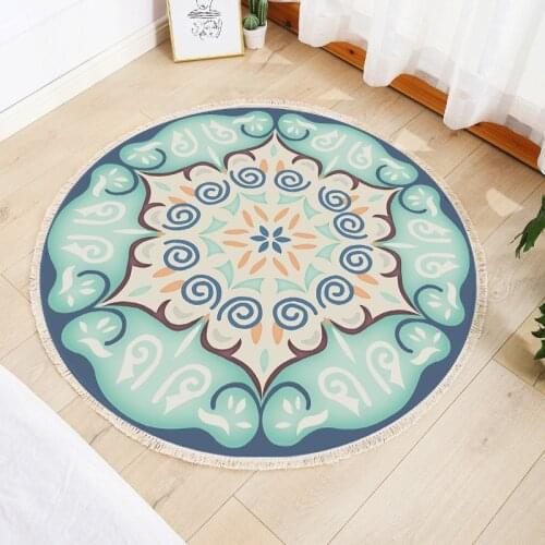 Handmade Woven Round Entrance Hall Hotel Foyer Mats Nonslip Church Prayer Rugs Outdoor Carpet
