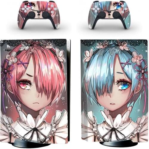 Re:Life in a different world from zero PS5 Disc Standard Skin Sticker Decal for Console and 2 Controllers PS5 Skin Sticker Vinyl
