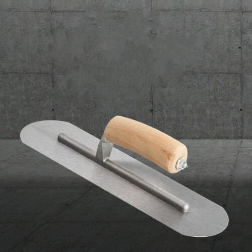 254*76mm Round head integrated molding Carbon steel Blade wooden Handle Plaster Trowel Construction Concrete Spatula Tool