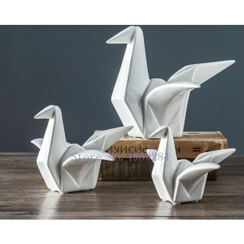Modern Home Ceramics Thousand Paper Cranes Origami Abstract Handicraft Furnishings Childrens Room Decoration Accessories