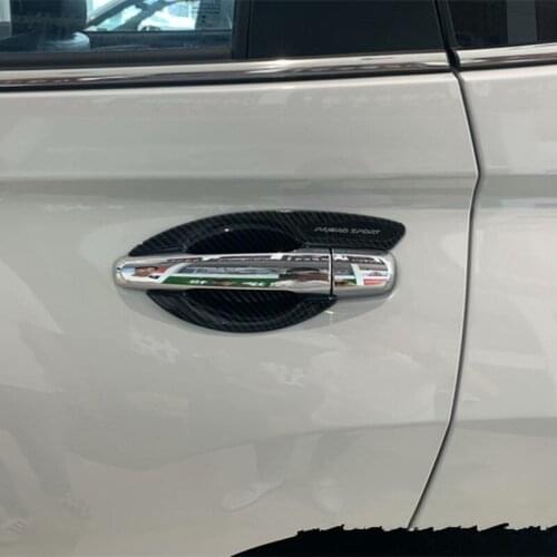 Carbon Fiber Style Car Outside Door Handle Bowl Cover Trim Fit for Mitsubishi Pajero 2020 Car Styling