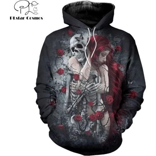 Skull Couple Men Hoodies Sweatshirts 3D Printed Funny Hip HOP Hoodies Novelty Streetwear Hooded Autumn Jackets Tracksuits