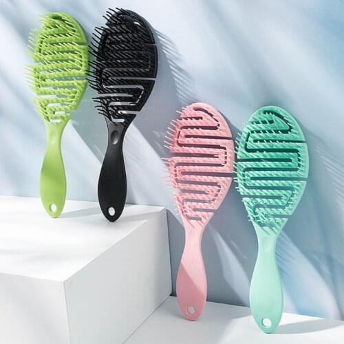 Wet Brush Pro Flex Dry ,Curved Comb, Massage Comb Fluffy Shape, Ribs Curling Comb,Can Be Used On Wet Hair For Easy Detangling