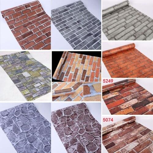 Waterproof Wall Sticker Home Decor Removable Vinyl PVC Brick Stone Self Adhesive Wallpaper 10M Living Room Kitchen Bathroom