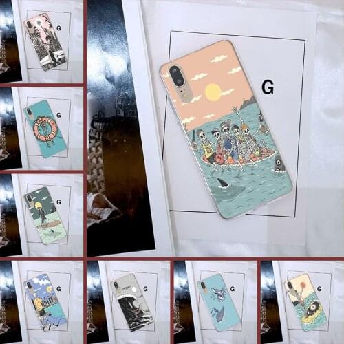 Funny Skull Back Cover For Huawei P20 Lite Pro P9 P10 Plus P Smart Soft Silicone Phone Case For Huawei P8 P9 Lite Mini 2017