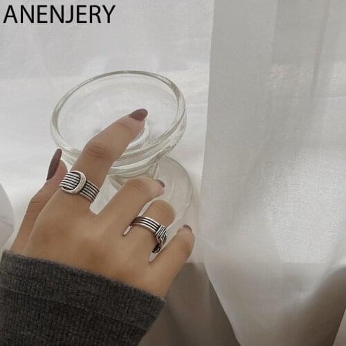 Evimi 925 Sterling Silver Button Knot Rings For Women Geometric Lines Ring Retro Simple Accessories