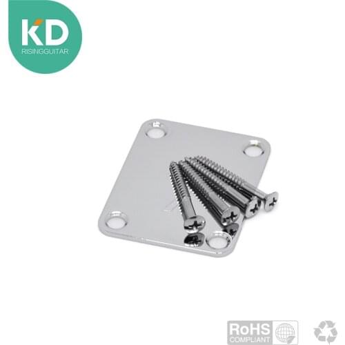 1 Sets Chrome Neck Plates With 4 Screws Suit For Fender Start Tele Guitar Parts