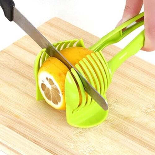 1PC Plastic Slicer Potato Tomato Cutter Tool Shreadders Fruit Lemon Cutting Fruit Cutting Holder Cooking Utensil Kitchen Gadgets