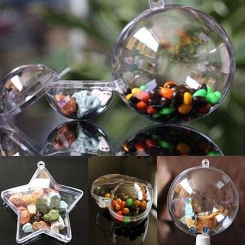 1 pc High Transparent Plastic Hollow Ball Christmas Ball Decoration Hanging Ball Wedding Candy Box Eternal Flower Hanging Ball