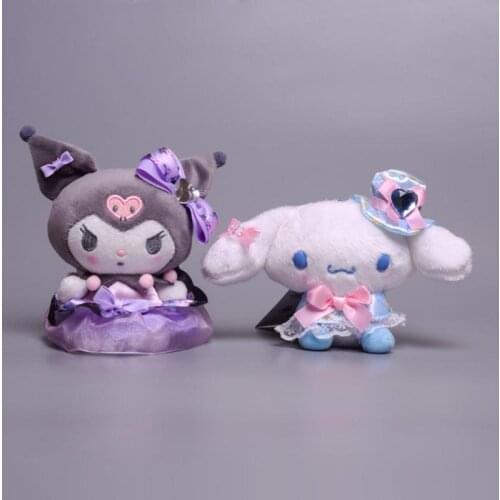 10Cm Kawaii Sanrio Plush Keychain Anime Plushie Dolls Cute My Melody Kuromi Babycinnamoroll Kitty Birthday Gift Toys for Girls
