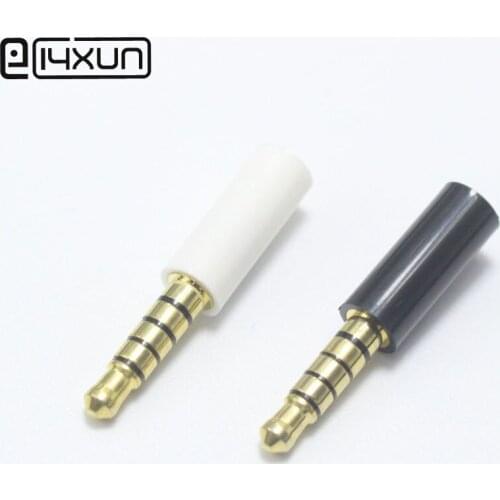 2pcs 3.5mm 5pole Stereo Plug Gold-plated DIY Repair Headphone Male Plugs Audio Connector for Game accessories Ground Wire