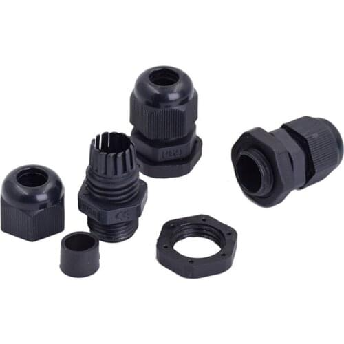 20pcs PG9 Thread Nylon Cable Gland Wire Connector Waterproof Adjustable M16 Plastic Cable Gland Reducer Black Grey