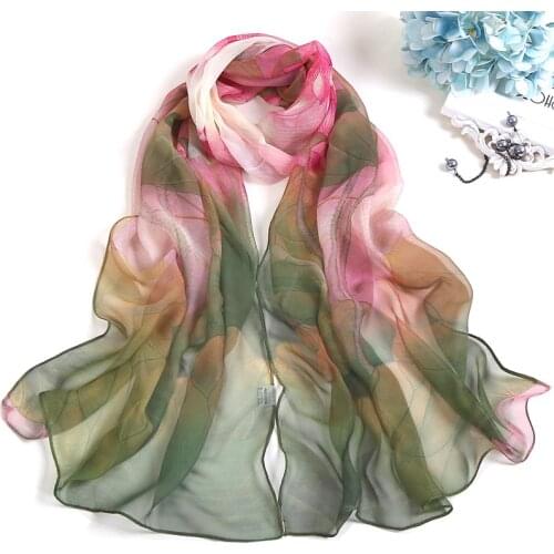 2021 luxury brand ladies spring and summer long scarf silk scarf shawl painted shawl van Gogh oil painting pashmina lady