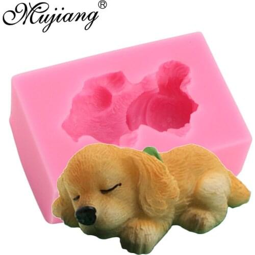 3D Cute Dog Soap Silicone Candle Molds DIY Baking Fondant Cake Decorating Tools Jelly Candy Chocolate Polymer Clay Gumpaste Mold