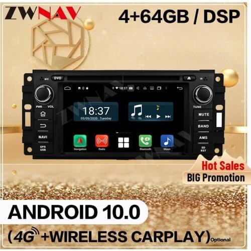 4+128GB Carplay 2 Din For Jeep Compass Wrangler Android 10.0 Multimedia Player Screen Audio Radio GPS Navi Head Unit Auto Stereo