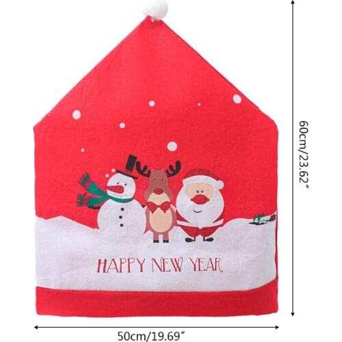 4pcs/set Christmas Dining Chair Slipcovers Back Cover Snowman Santa Claus Decor New 2020