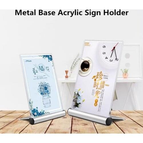 A5 L Shape Freestanding Clear Acrylic Poster Sign Holder Display Stand Photo Picture Frame Table Menu Paper Holder Stand