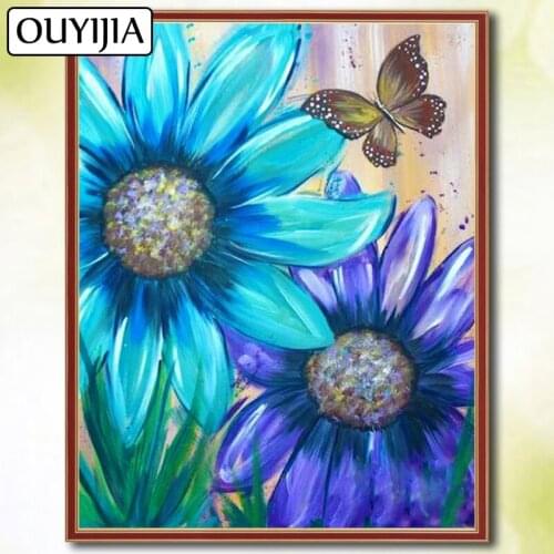 Butterfly Flowers Bird Animals OUYIJIA 5D DIY Diamond Painting Full Square Mosaic Diamond Picture Of Rhinestones Embroidery Sale