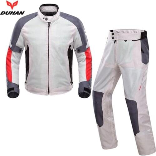 Free shipping 1set Motorbike Motorcycle Suit Jacket Trouser Full Mesh Racing Rider with 7pcs pads