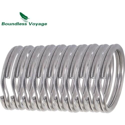 Boundless Voyage Titanium Key Rings Key Chain Split Ring Circular Buckle Hanging Hook for Cutlery Whistle Compass Car Home Keys
