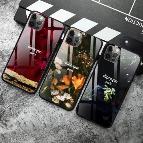 DIPTYQUE Phone Case Tempered Glass For iPhone 12 Pro Max Mini 11 Pro XR XS MAX 8 X 7 6S 6 Plus SE 2020 case