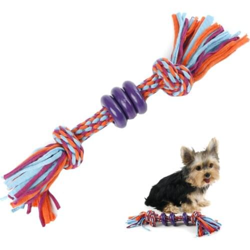 Cotton String Chew Toy, Rubber Ring, Dog Bite Cleaning Teeth, Indoor and Outdoor Interactive Supplies Pet Toys