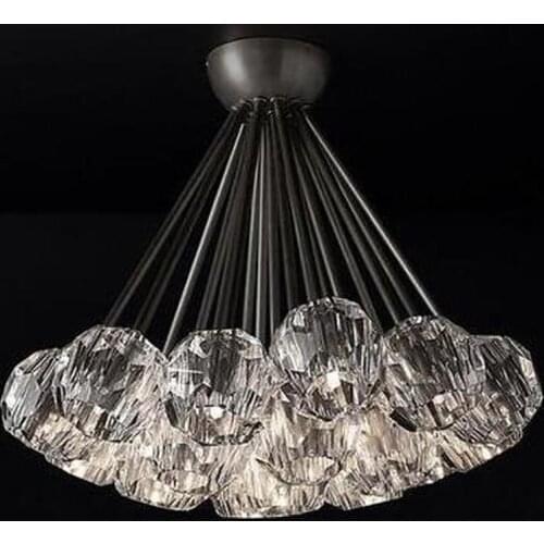2019 New crystal ball ceiling Lighting Gold branch design lustres ceiling lamp for living dining room cristal lighting fixtures