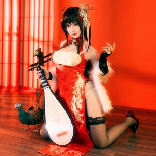 [Customized] Anime Azur Lane SAKURA EMPIRE New Year Chinese Cheongsam Sexy Dress Cosplay Costume Women Halloween Free Shipping