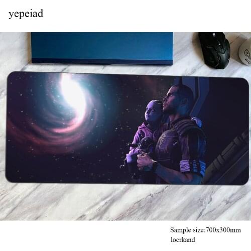 Mass effect mouse pad gamer mousepad locked edge rubber desk mat esports gaming accessories pc game keyboard mats oversized